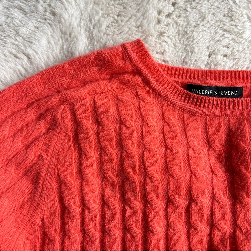 100% Cashmere Valerie Steven’s Orange Sweater - Picture 3 of 4